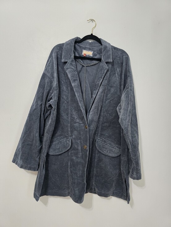 Pilcro Jackets & Blazers - Anthropologie Pilcro Oversized Corduroy Blazer Jacket Coat Shacket Blue.